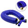 Whitecap Marine Hardware Blue Coiled Hose with Adjustable Nozzle P-0442B